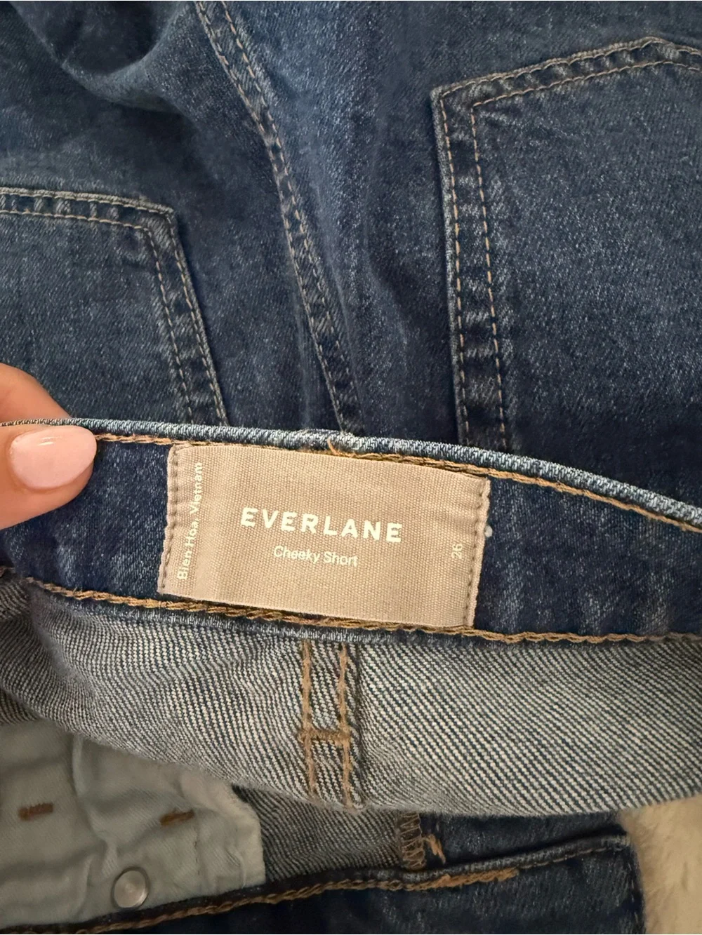 Everlane high waisted denim shorts